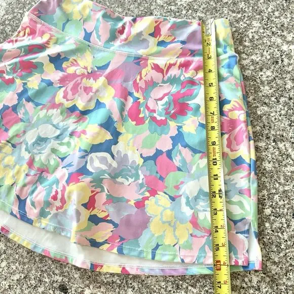 Boston Proper Skirt Skort Womens Sz 6 Pink Floral Lined Mini Retro Tennis Resort - Picture 15 of 16
